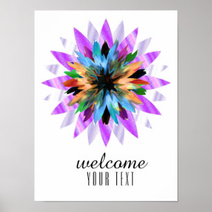 Poster Mandala Damask Bienvenue Lotus Flower Art élégant
