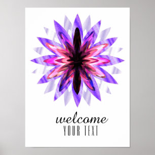 Poster Mandala Damask Bienvenue Lotus Flower Art élégant