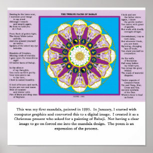 POSTER MANDALA DE BABAJI AVEC LE POÈME