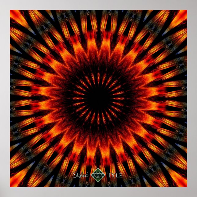Poster Mandala de coucher de soleil (Devant)