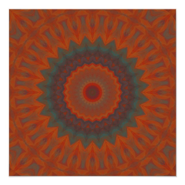 Poster Mandala de fleurs du sud-ouest (Devant)