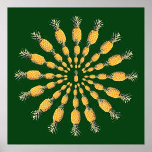 Poster mandala de fruits d'ananas