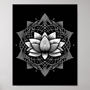 Poster Mandala de la fleur de lotus Géométrie sacrée Art