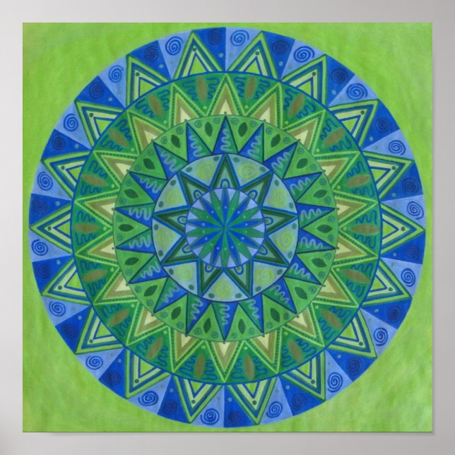 Poster Mandala de la Lune verte (Devant)