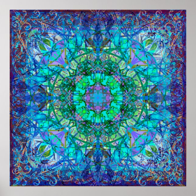Poster Mandala de la tribu celtique de cristal et de glac (Devant)
