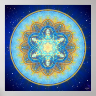 Poster Mandala de Merkaba de lune