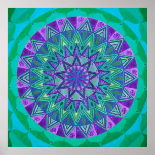 Poster Mandala de rêve vert