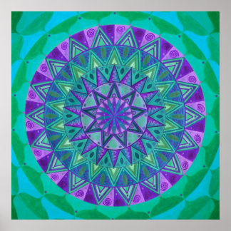 Poster Mandala de rêve vert