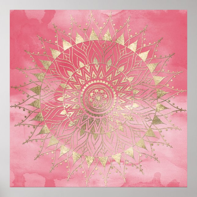 Poster Mandala d'or moderne (Devant)