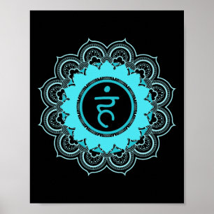 Poster Mandala du chakra de la gorge Vishuddha