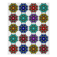 Mandala en différentes couleurs