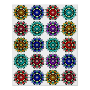 Poster Mandala en différentes couleurs
