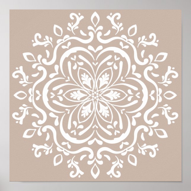 Poster Mandala en laine (Devant)