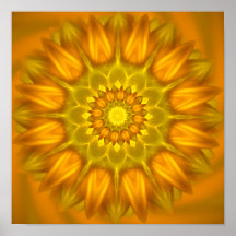 Mandala Fleur aux teintes brillantes de Jaune