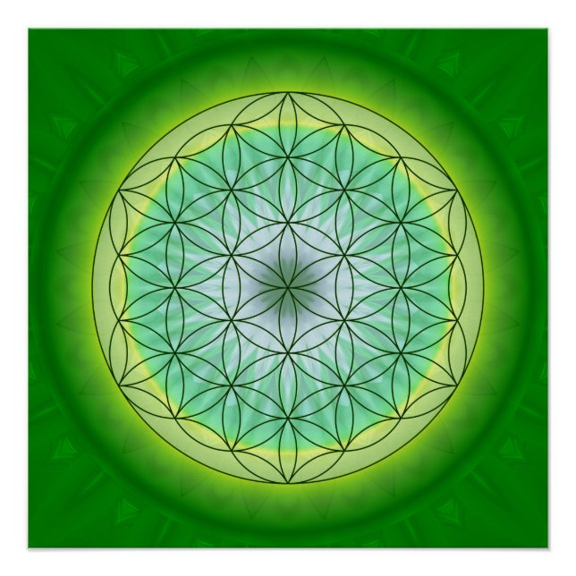 Poster Mandala fleur de vie no 3 dessinée par Tutti (Devant)