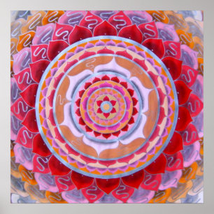 Poster Mandala fleur perse