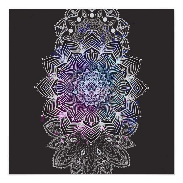 Poster Mandala floral (Devant)