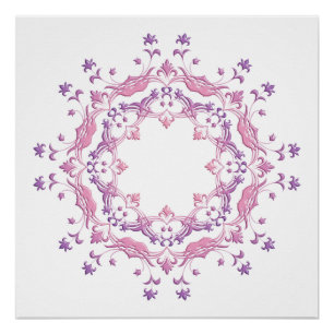 Poster Mandala. floral ethnique