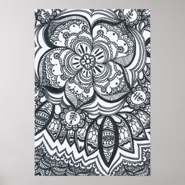Poster Mandala Flower Eyed. (Devant)