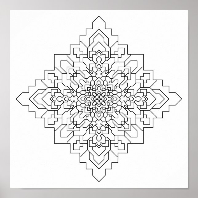 Poster Mandala géométrique #10 (Devant)