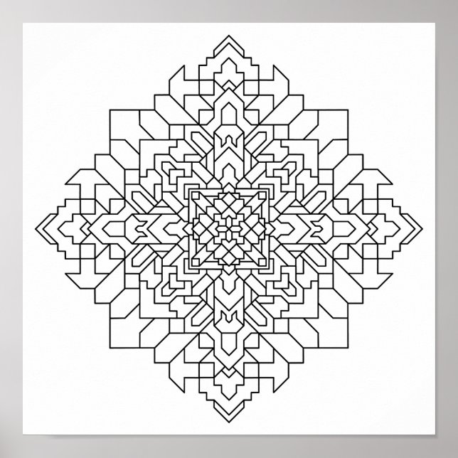Poster Mandala géométrique #14 (Devant)