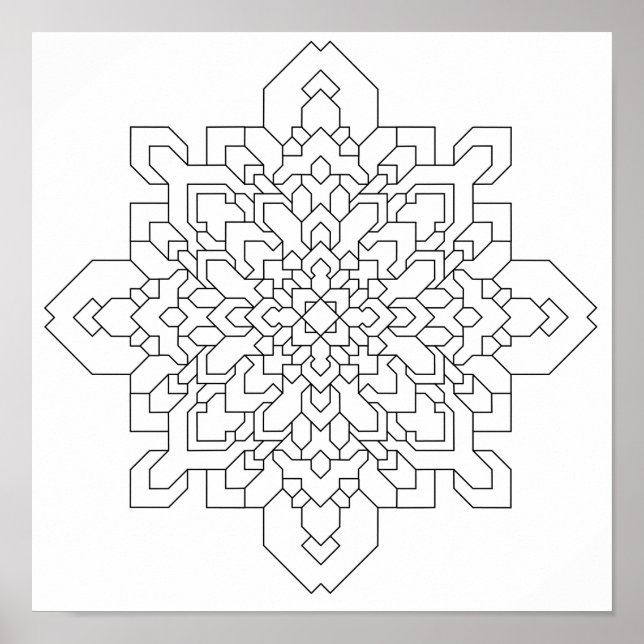 Poster Mandala géométrique #4 (Devant)