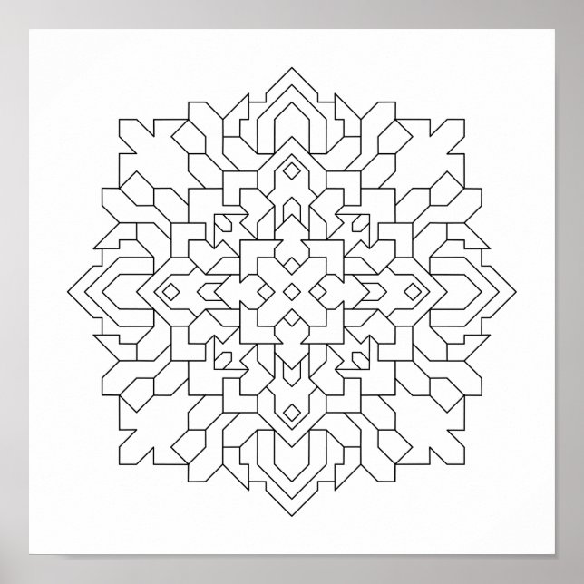 Poster Mandala géométrique #6 (Devant)