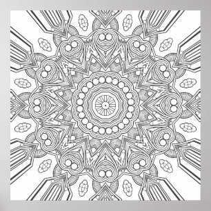 Poster Mandala géométrique ornemental aux couches facetté