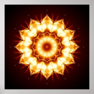 Poster Mandala Golden Sun