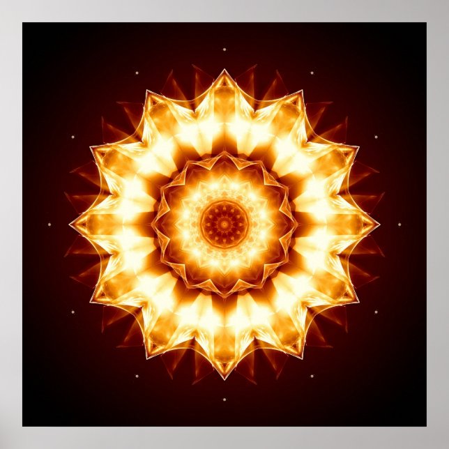 Poster Mandala Golden Sun (Devant)