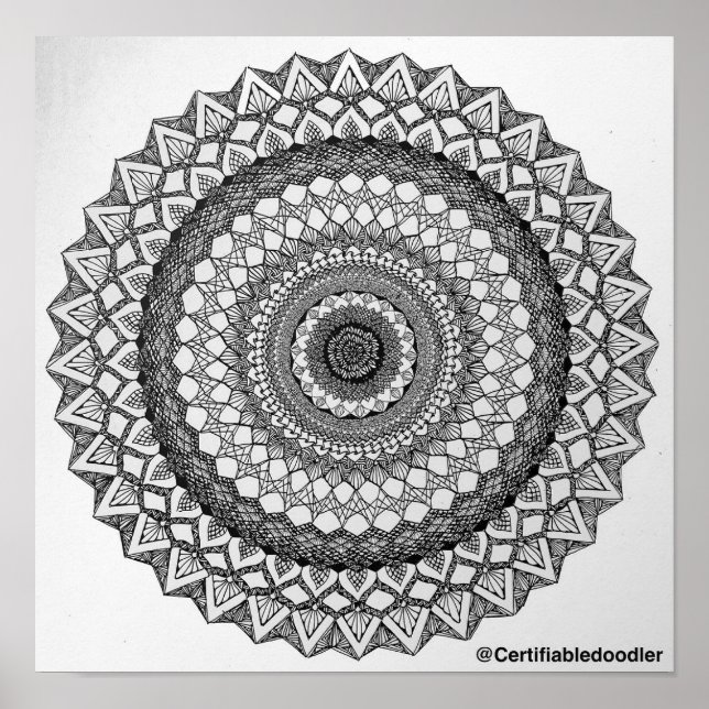 Poster Mandala inspiré par les mathématiques (Devant)