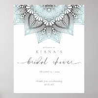 Mandala Lace Bridal Shower Bienvenue Lt. Bleu ID96