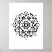 Mandala noir en blanc