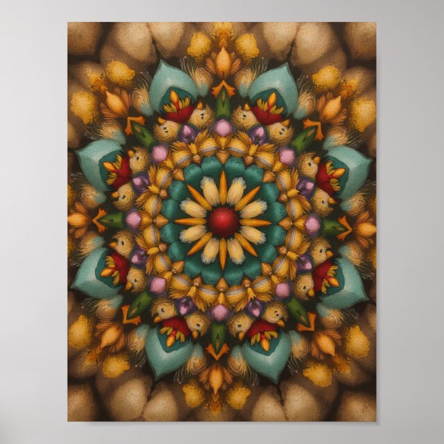 Poster Mandala - Oeuvre murale inspirée de la nature (Devant)