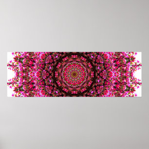 Poster Mandala panoramique rose
