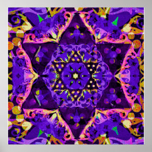 Poster Mandala pourpre d'étoile