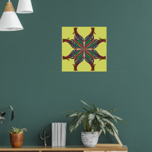 Poster Mandala psychédélique moderne