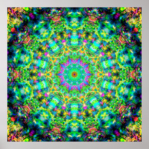Poster Mandala psychédélique très colorée