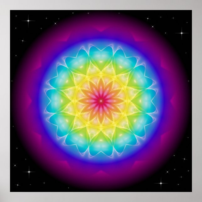 Poster Mandala Rainbow I (Devant)