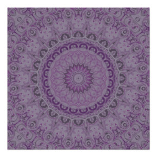 Poster Mandala Rêve Aquarelle dans des Teintes de Pourpre