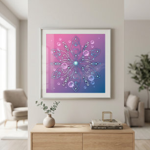 Poster Mandala Royal Luxueux Élegant Brillante Sous l'Eau