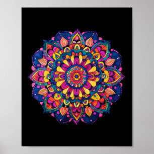 Poster Mandala Sacré Coloré pour la Méditation et le Yoga