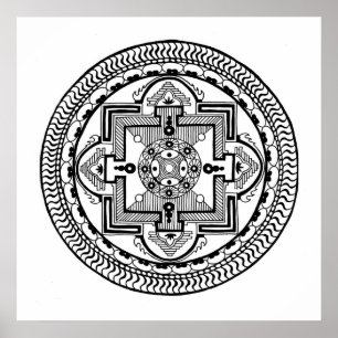 Poster Mandala tibétain