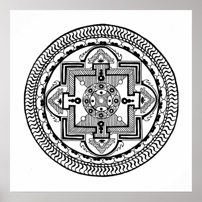 Poster Mandala tibétain (Devant)