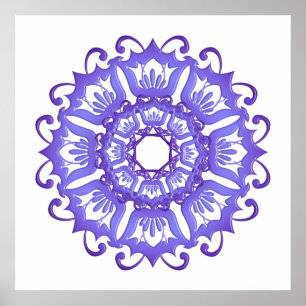 Poster Mandala violet floral.