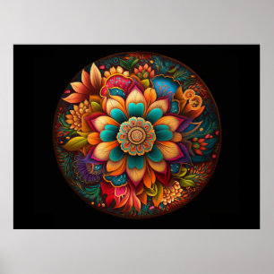 Poster Mandalas florales