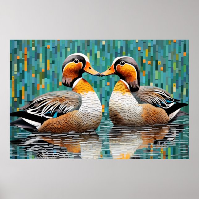 Poster Mandarin Canard Animal Bird Décor Art (Devant)