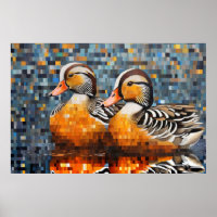 Mandarin Canard Animal Bird Décor Art