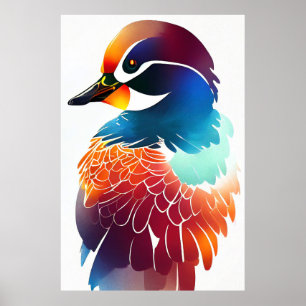 Poster Mandarin Canard Nature sauvage Couleurs animales P