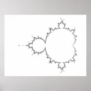 Poster Mandelbrot géant, noir et blanc, 13 000 x 11 000